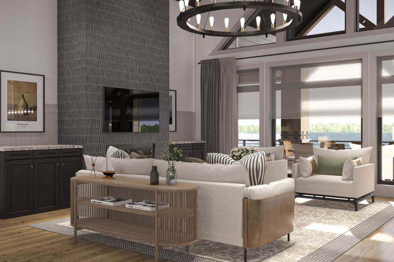 House Plan Design - Interior - Family Room for Beach House Plan #455-494 - 2 bed, 2.5 bath