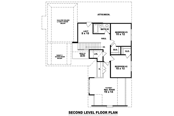 Floor Plan - Upper Floor for European House Plan #81-1419 - 3 bed, 2.5 bath