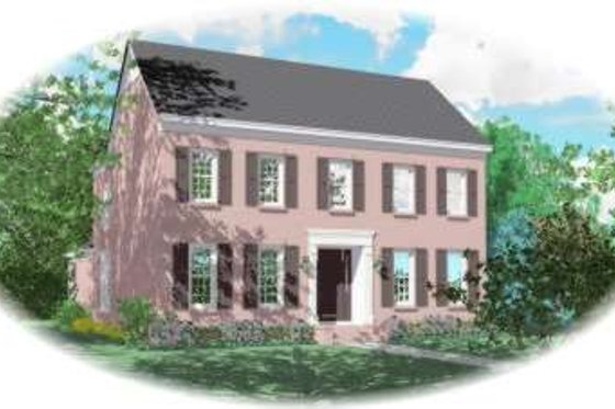 Exterior - Front Elevation for Colonial House Plan #81-1591 - 4 bed, 3 bath