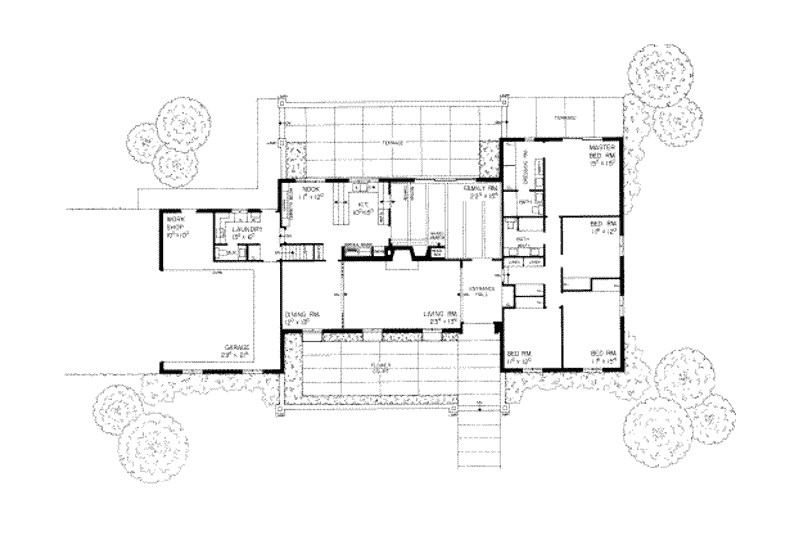 House Blueprint - Floor Plan - Main Floor for Traditional House Plan #72-348 - 4 bed, 2.5 bath