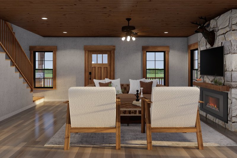 Home Plan - Interior - Family Room 3 for Craftsman House Plan #17-3427 - 2 bed, 2.5 bath