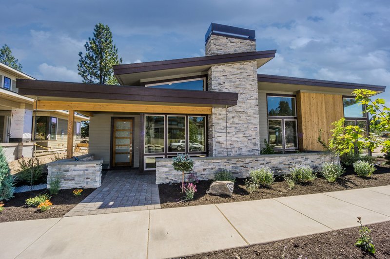 Home Plan - Exterior - Front Elevation 4 for Modern House Plan #895-60 - 3 bed, 2 bath