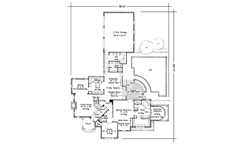 Dream House Plan - Floor Plan - Main Floor for European House Plan #410-402 - 4 bed, 4.5 bath