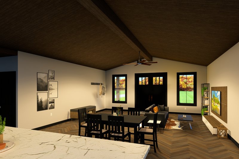 House Plan Design - Interior - Family Room for Barndominium House Plan #1064-267 - 2 bed, 2 bath
