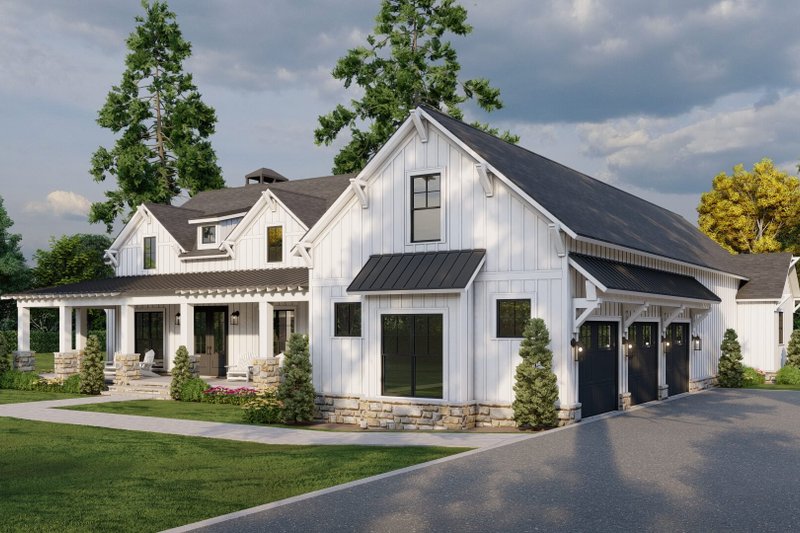 House Design - Exterior - Front Elevation 3 for Farmhouse House Plan #923-419 - 3 bed, 3.5 bath