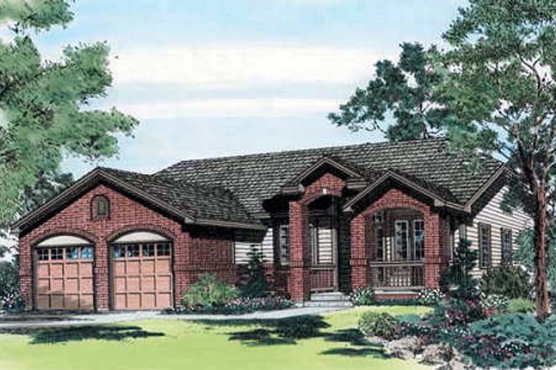 Exterior - Front Elevation 2 for European House Plan #312-341 - 3 bed, 2 bath