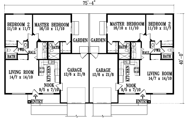 Architectural House Design - Ranch Floor Plan - Main Floor Plan #1-805
