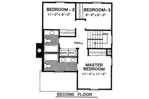 Floor Plan - Upper Floor for Country House Plan #322-104 - 3 bed, 2.5 bath