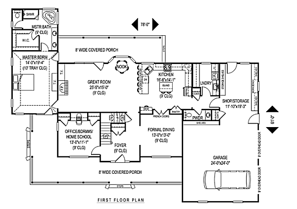 Country Floor Plan - Main Floor Plan #11-232