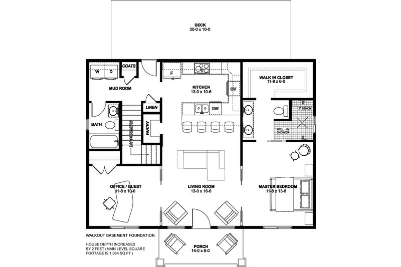 Dream House Plan - Floor Plan - Other Floor 1 for Farmhouse House Plan #126-236 - 2 bed, 2 bath