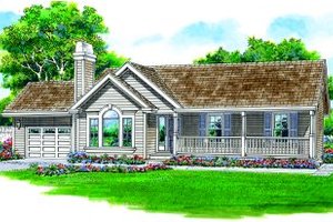 Ranch Exterior - Front Elevation Plan #47-332
