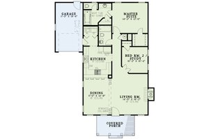 Floor Plan - Main Floor for Classical House Plan #17-179 - 2 bed, 2 bath