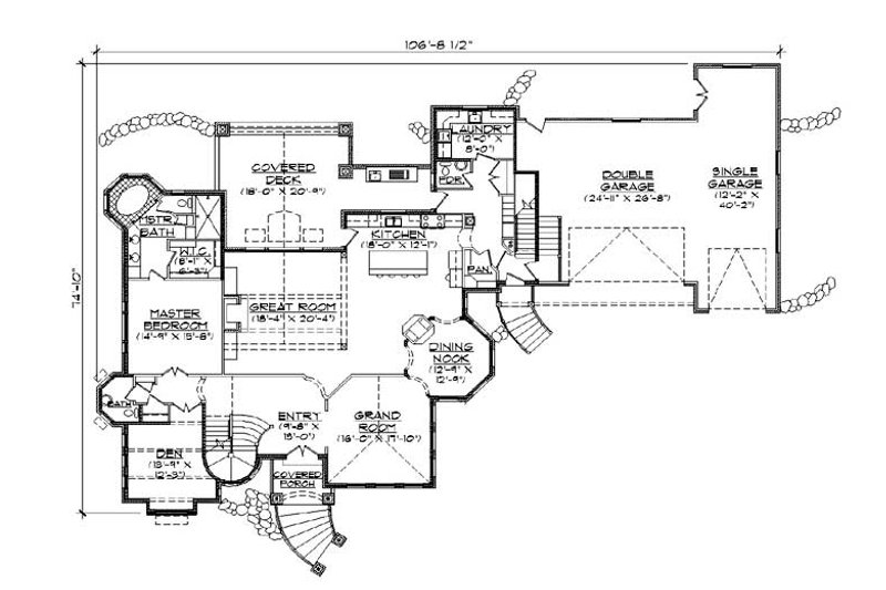 Dream House Plan - Floor Plan - Main Floor for European House Plan #5-447 - 8 bed, 7.5 bath