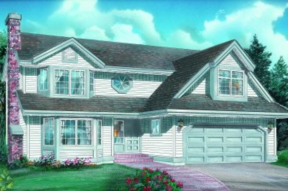 Exterior - Front Elevation for Traditional House Plan #47-544 - 4 bed, 2.5 bath