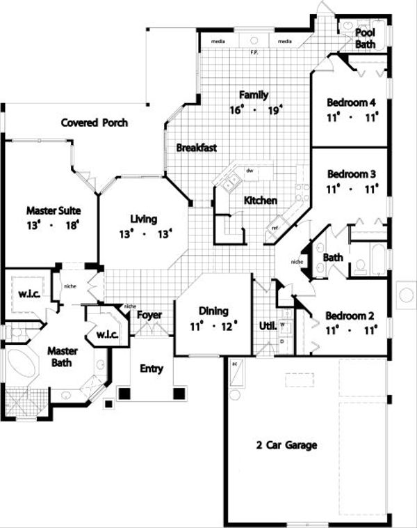 European Floor Plan - Main Floor Plan #417-245