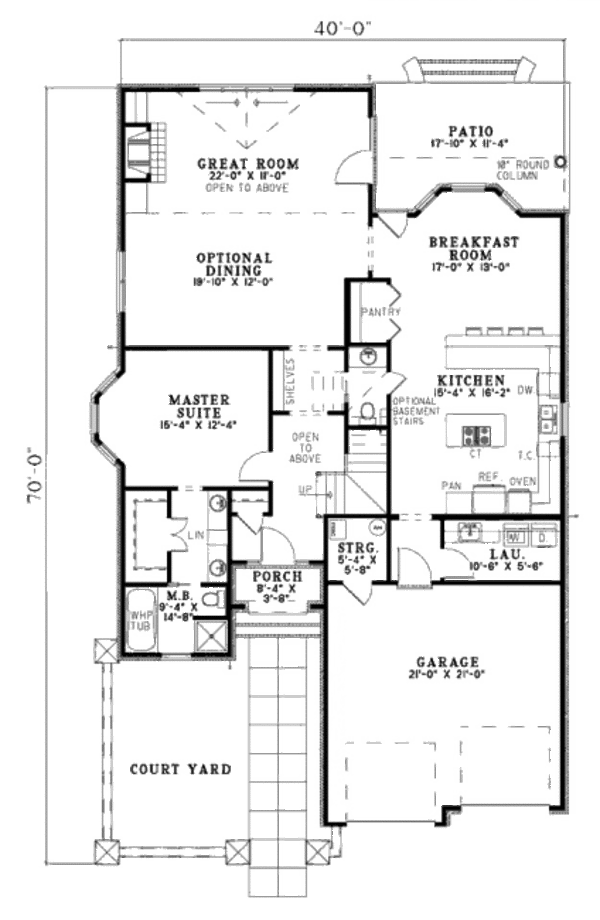 European Floor Plan - Main Floor Plan #17-2300