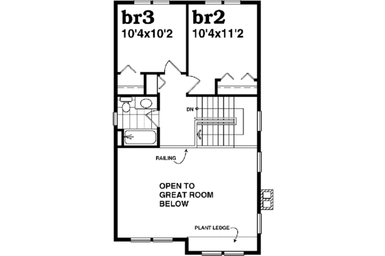 Floor Plan - Upper Floor for Farmhouse House Plan #47-421 - 3 bed, 2.5 bath