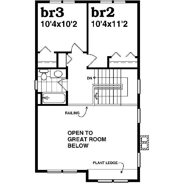 Farmhouse Floor Plan - Upper Floor Plan #47-421