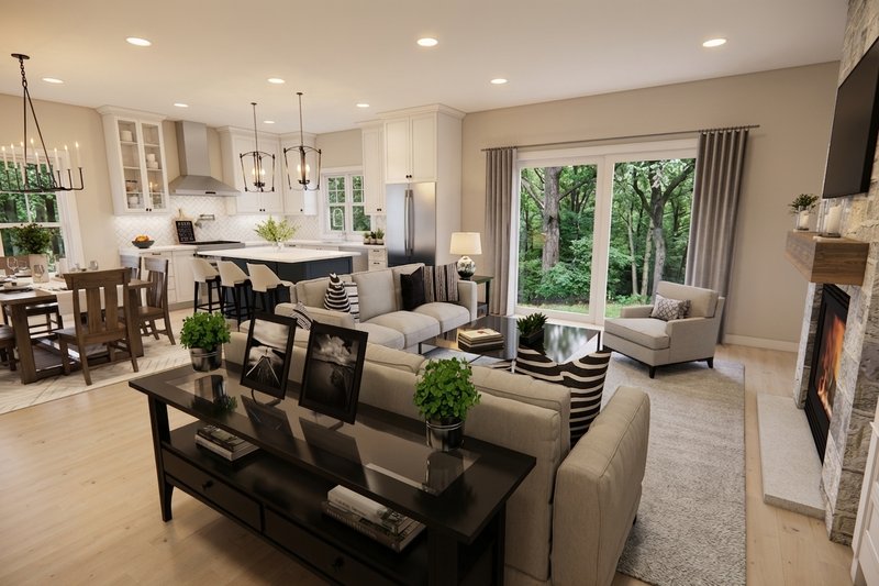 House Plan Design - Interior - Family Room 2 for Craftsman House Plan #51-1531 - 3 bed, 2 bath
