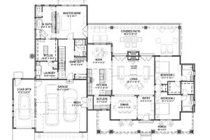 Floor Plan - Main Floor for Farmhouse House Plan #1069-19 - 3 bed, 4 bath