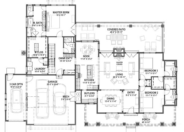 House Blueprint - Farmhouse Floor Plan - Main Floor Plan #1069-19