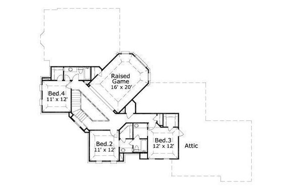 Floor Plan - Upper Floor for European House Plan #411-781 - 4 bed, 3.5 bath
