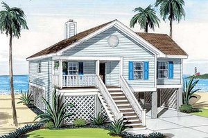 Beach Exterior - Front Elevation Plan #312-718