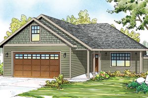 Ranch Exterior - Front Elevation Plan #124-879