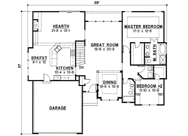 Traditional Floor Plan - Main Floor Plan #67-251