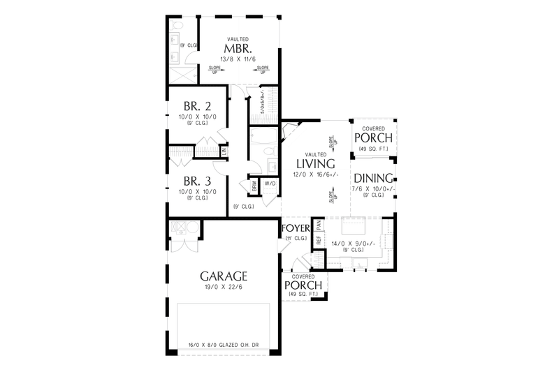 Dream House Plan - Floor Plan - Main Floor for Farmhouse House Plan #48-1213 - 3 bed, 2 bath