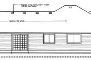 Exterior - Rear Elevation for Traditional House Plan #90-103 - 3 bed, 2 bath