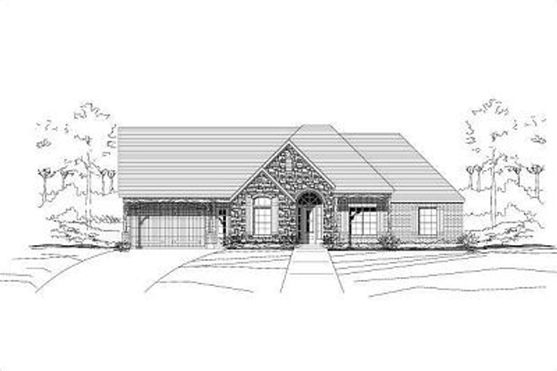 Exterior - Front Elevation 2 for European House Plan #411-661 - 4 bed, 2.5 bath