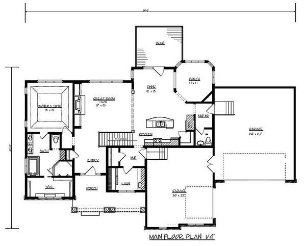 House Plan Design - Craftsman Floor Plan - Main Floor Plan #320-489