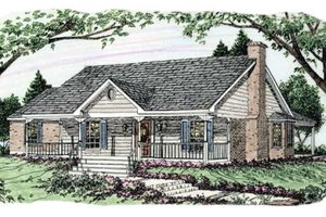 Southern Exterior - Front Elevation Plan #406-242