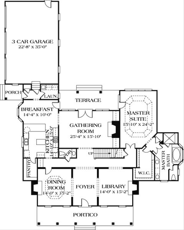 Dream House Plan - Country Floor Plan - Main Floor Plan #453-16