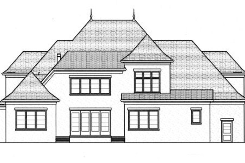 House Plan Design - Exterior - Rear Elevation for European House Plan #413-809 - 5 bed, 4 bath