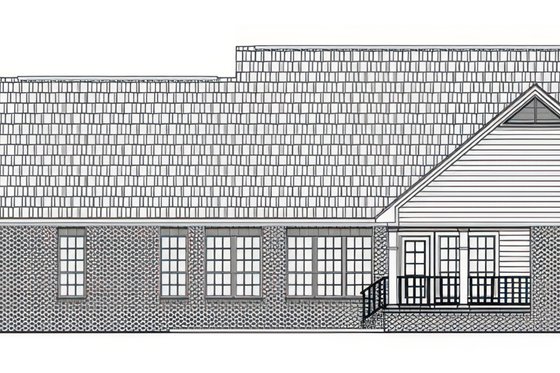Exterior - Rear Elevation for Traditional House Plan #21-653 - 3 bed, 3.5 bath