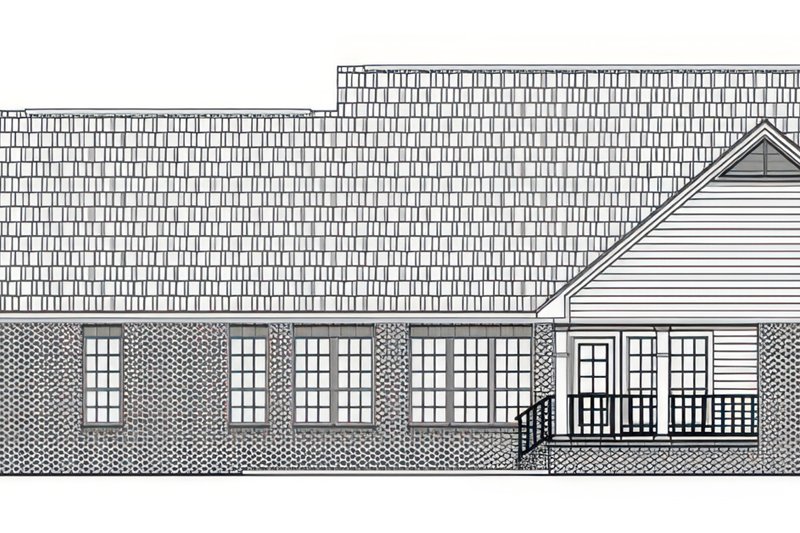 House Blueprint - Exterior - Rear Elevation for Traditional House Plan #21-653 - 3 bed, 3.5 bath
