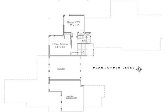 Floor Plan - Upper Floor for Contemporary House Plan #892-10 - 4 bed, 3.5 bath