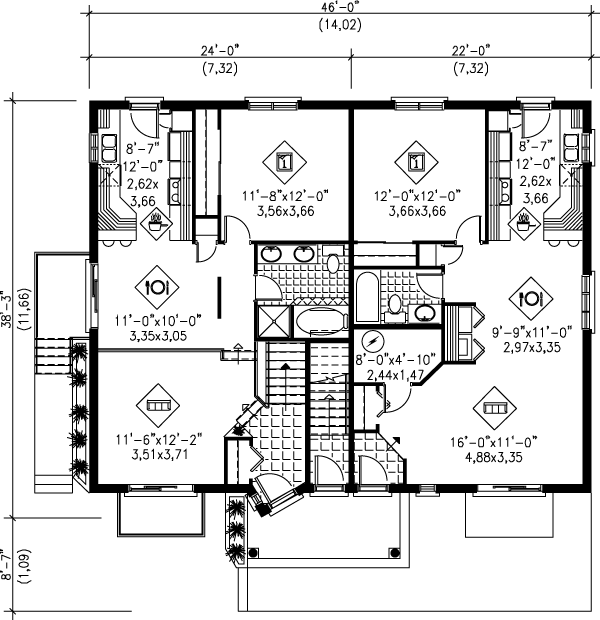 European Floor Plan - Main Floor Plan #25-344