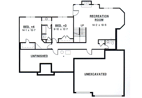 Traditional Floor Plan - Lower Floor Plan #67-366