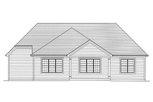 Exterior - Rear Elevation for Ranch House Plan #46-872 - 3 bed, 2.5 bath