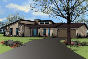 Contemporary Exterior - Front Elevation Plan #405-345