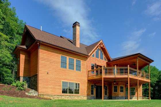 Exterior - Rear Elevation for Ranch House Plan #54-463 - 3 bed, 2.5 bath