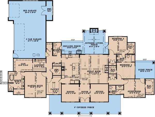 Farmhouse Floor Plan - Main Floor Plan #923-365