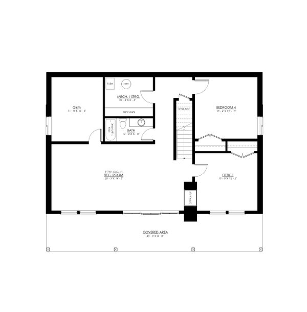 Architectural House Design - Cabin Floor Plan - Lower Floor Plan #1114-35
