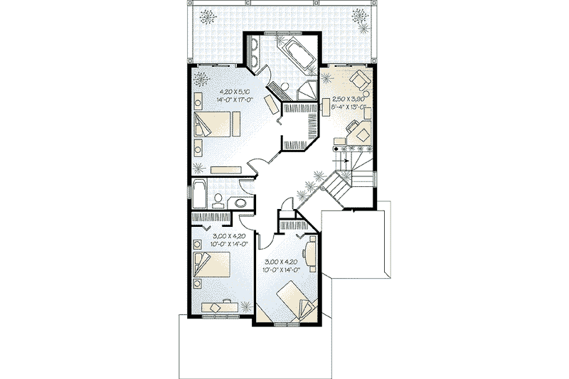 Home Plan - Floor Plan - Upper Floor for Traditional House Plan #23-2011 - 3 bed, 2.5 bath