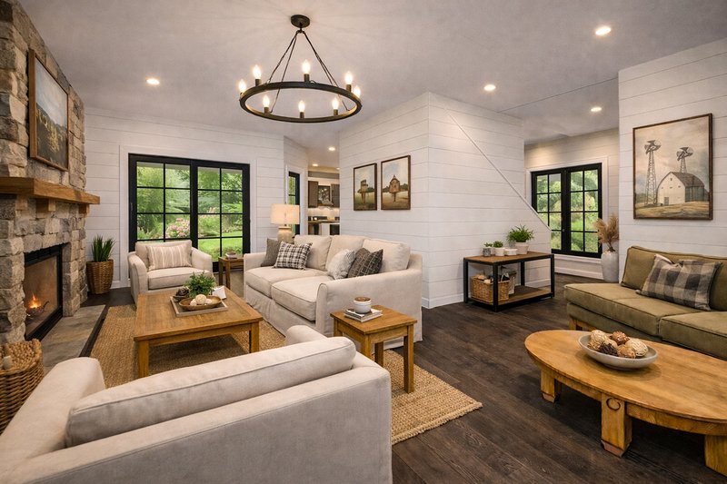 House Blueprint - Interior - Family Room for Mediterranean House Plan #1101-62 - 2 bed, 2.5 bath