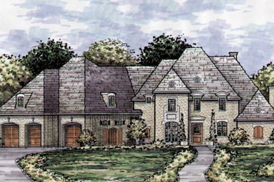 Exterior - Front Elevation for European House Plan #141-356 - 5 bed, 4.5 bath