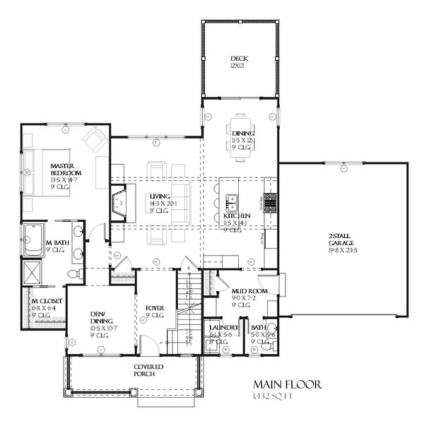 Traditional Floor Plan - Main Floor Plan #901-66